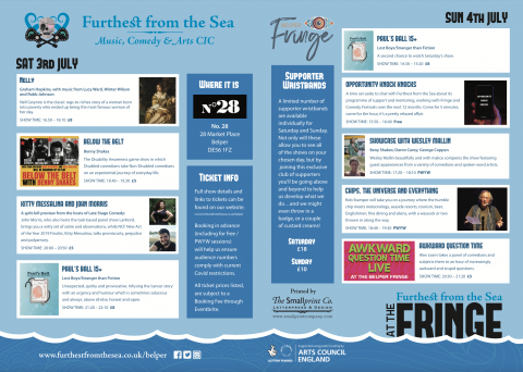 Furthest from the Sea at Belper Fringe July 3rd and 4th 2021