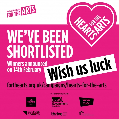 DERBYSHIRE COUNTY COUNCIL SHORTLISTED FOR HEARTS FOR THE ARTS AWARDS 2021