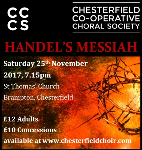 Chesterfield Co-operative Choral Society present Handel's Messiah in November