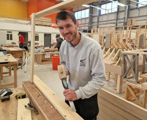 An apprentice carpenter and joiner who is studying at Derby College Group (DCG) has clinched the coveted title of Screwfix Trade Apprentice of the Year out of around 2,500 applicants nationwide.